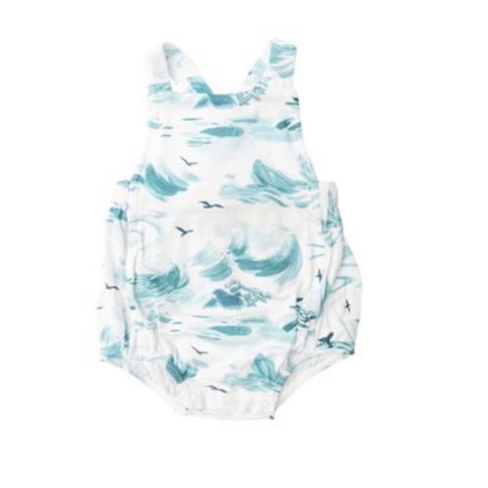 ANGEL DEAR BABY BOYS CROSSBACK SUNSUIT - OCEAN WAVES